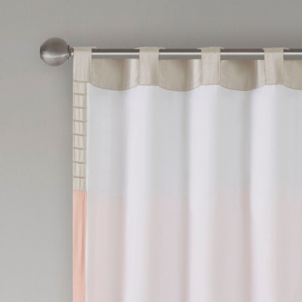 Polyoni Pintuck Curtain Panel with Pintuck Detailing - Warm Color Block