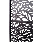 Metal Privacy Screen Room Divider with Freestanding Design - Black
