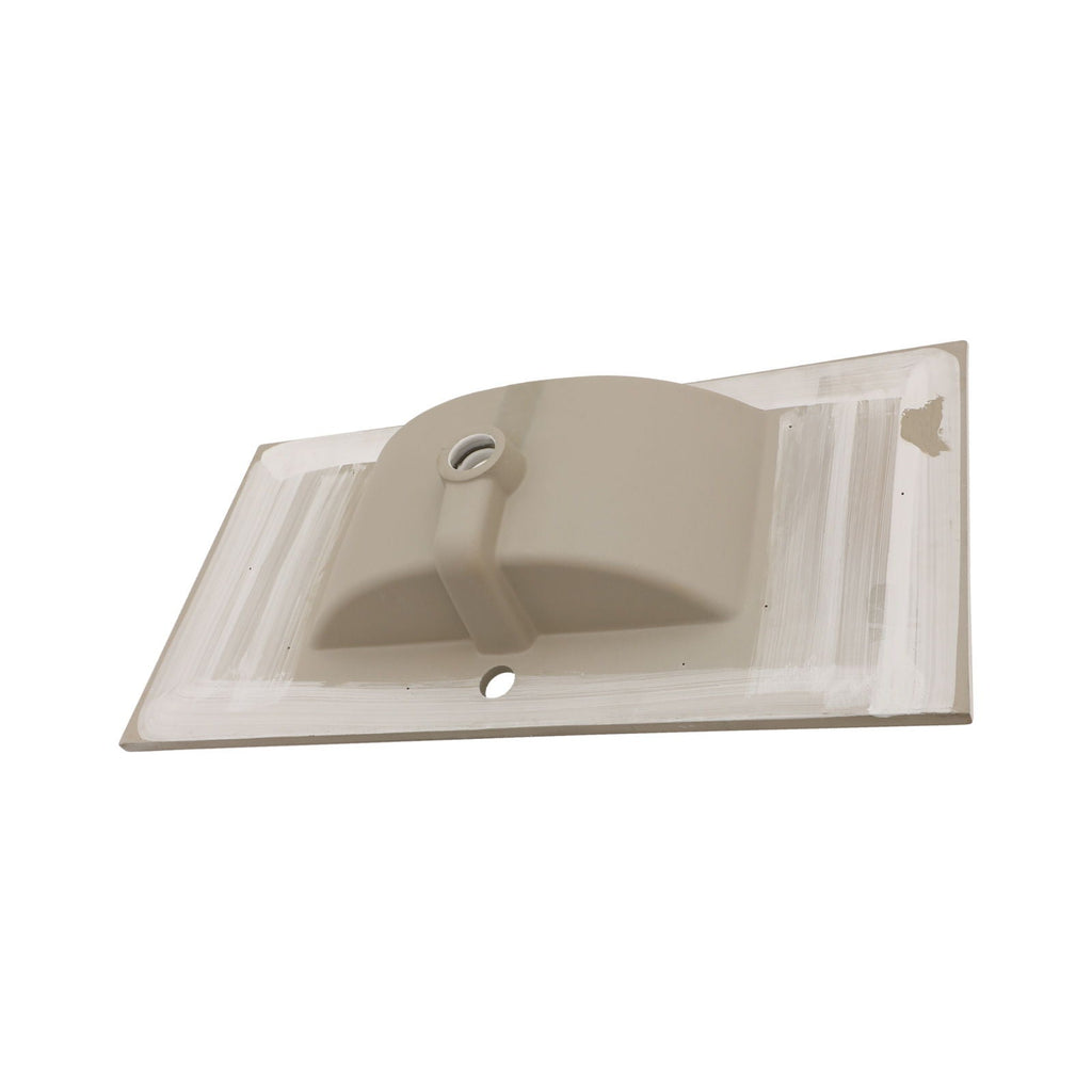 Premium Rectangular Vanity Top with Single Faucet Hole and Overflow - White