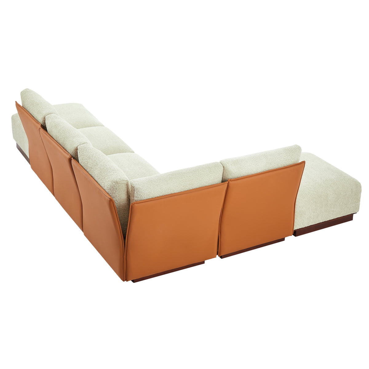 Velora 116 in. 6-Piece L Shaped Boucle Modular Sectional Sofa - Sesame