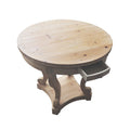 Natural Wood Grain Distressed Side Table with Curved Legs