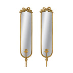 Set of 2 Wall Mirrors with Glass and Metal Frame