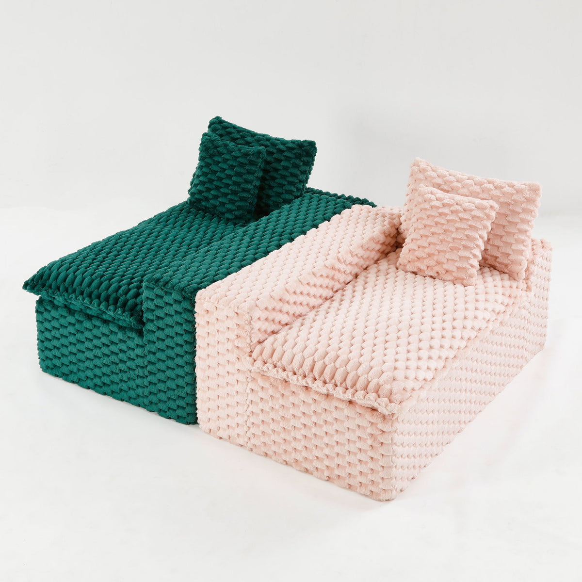 Luxury Multifunctional Sofa for Living Room with Adjustable Layout - Black, Dark Green, White, Pink