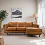 Light Brown Sectional Sofa with Removable Cushions - Left or Right Arm Facing
