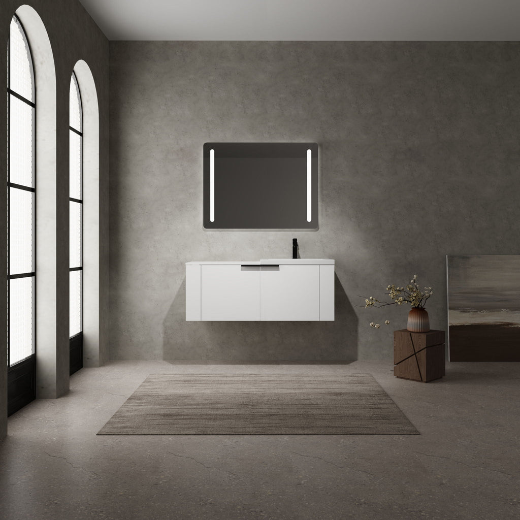 Modern Bathroom Vanity Sink Combo With Spacious Storage - White or Light Brown