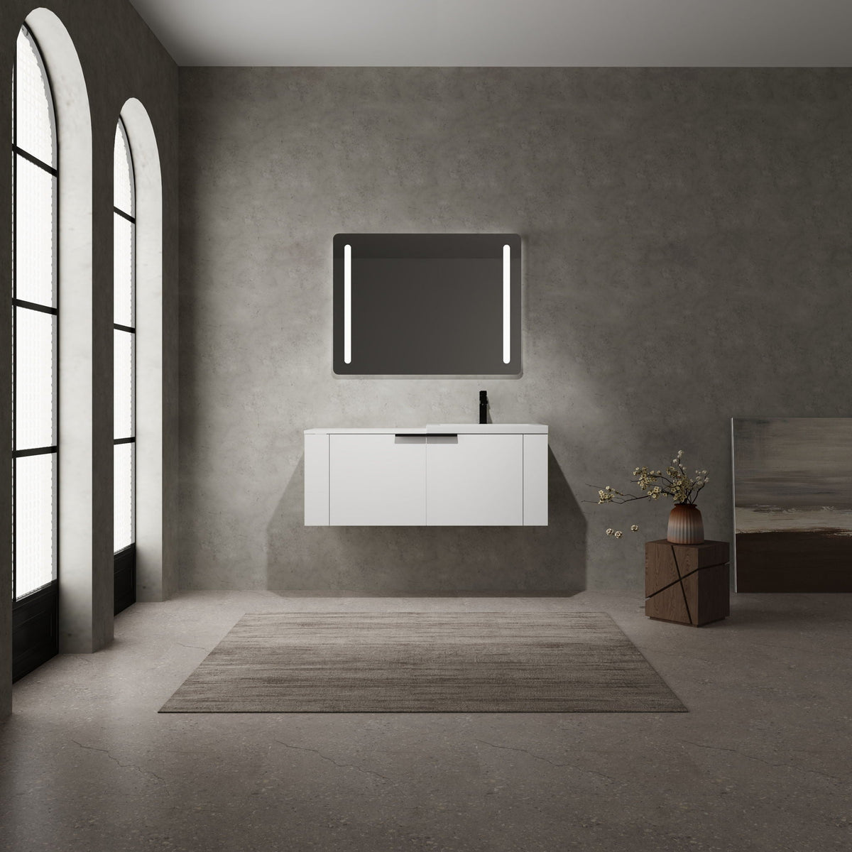 Modern Bathroom Vanity Sink Combo With Spacious Storage - White or Light Brown