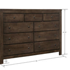 9 Drawer Dresser with Farmhouse Design - Brown