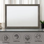 Escher Mirror with Wooden Frame - Gray/Oak