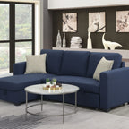 Reversible Sleeper Sectional with Pop Up Bed and Hidden Storage Chaise - Navy