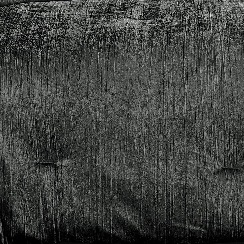 Charcoal Crinkle Velvet Comforter Ensemble with Plush Fill - 7 Piece Set
