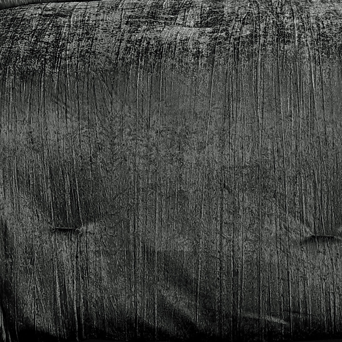 Charcoal Crinkle Velvet Comforter Ensemble with Plush Fill - 7 Piece Set