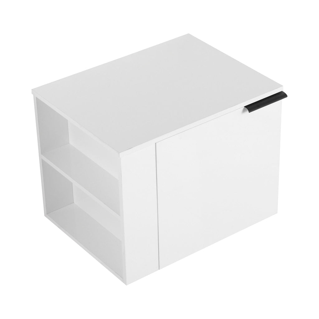 Modern Bathroom Vanity with Side Storage - Light Brown or White