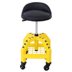 Pneumatic 360 Degree Swivel Creeper Stool with Adjustable Height - Red, Yellow, Green, Dark Gray