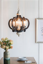 Wood Chandelier 6 Light Farmhouse Pendant Lighting