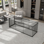 Adjustable Metal Safety Gate Play Yard with Pivoting Panels - Black