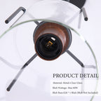 Adjustable Pendant Lighting with Clear Glass Shade - Black or Gold