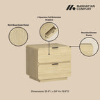 Modern Nightstand with Two Drawers - Chrystie - Black or Light Brown