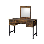 Juvanth Rustic Vanity Desk Mirror with Storage - Oak