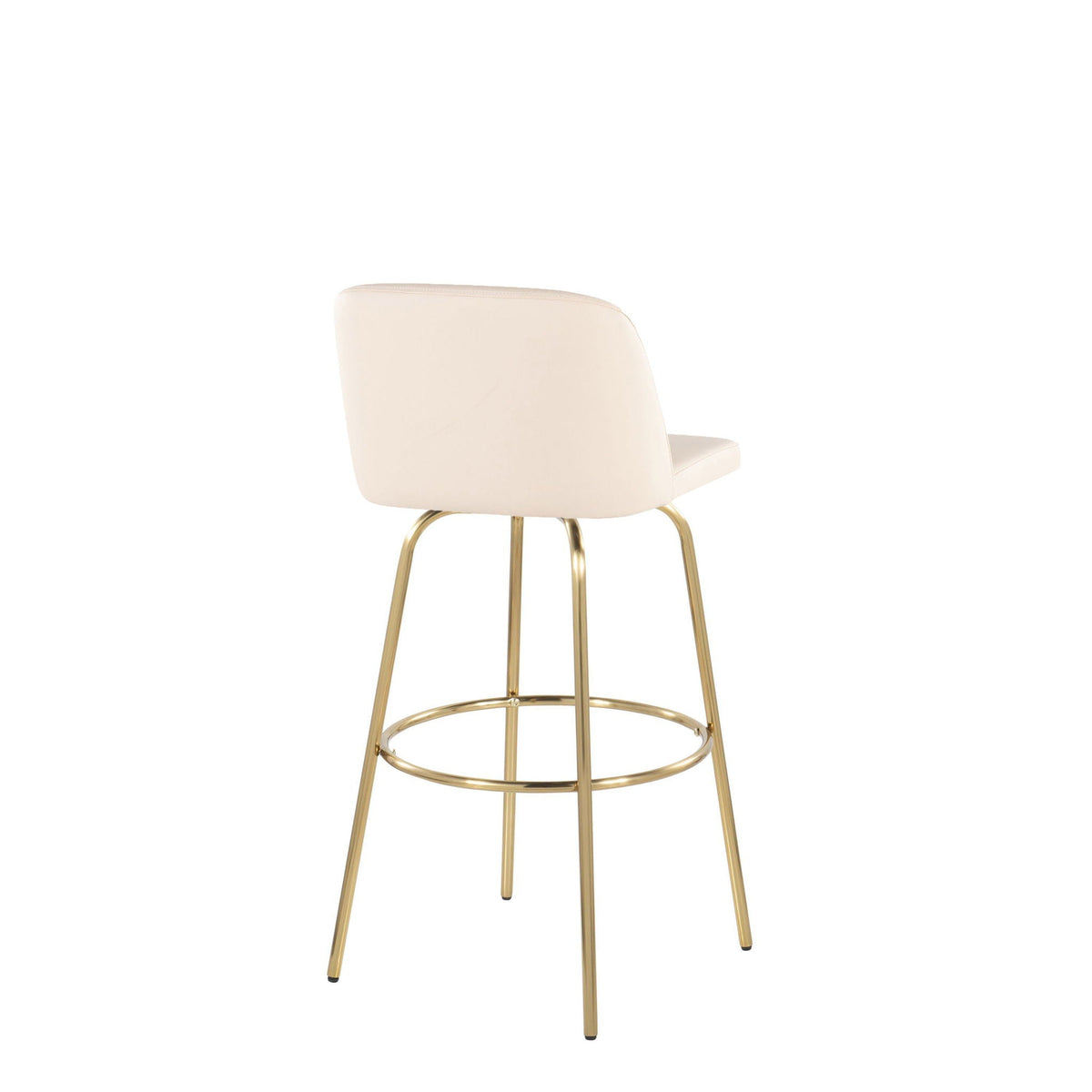Contemporary Swivel Barstool Set with Round Footrest - Multiple Colors