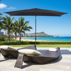 Rectangular Patio Umbrella with Crank Tilt - UV-Resistant Canopy
