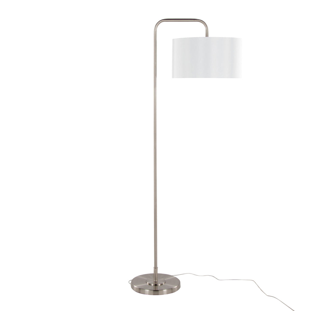 Contemporary Floor Lamp with Drum Shade - Black, Pearl Silver, Gold