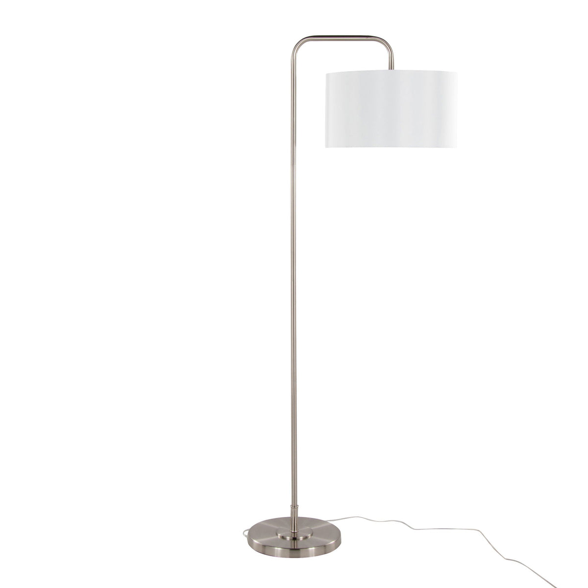 Contemporary Floor Lamp with Drum Shade - Black, Pearl Silver, Gold