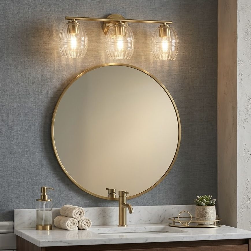 Luster 3 Lights Vanity With Clear Glass