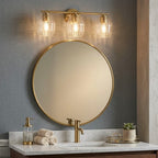 Luster 3 Lights Vanity With Clear Glass
