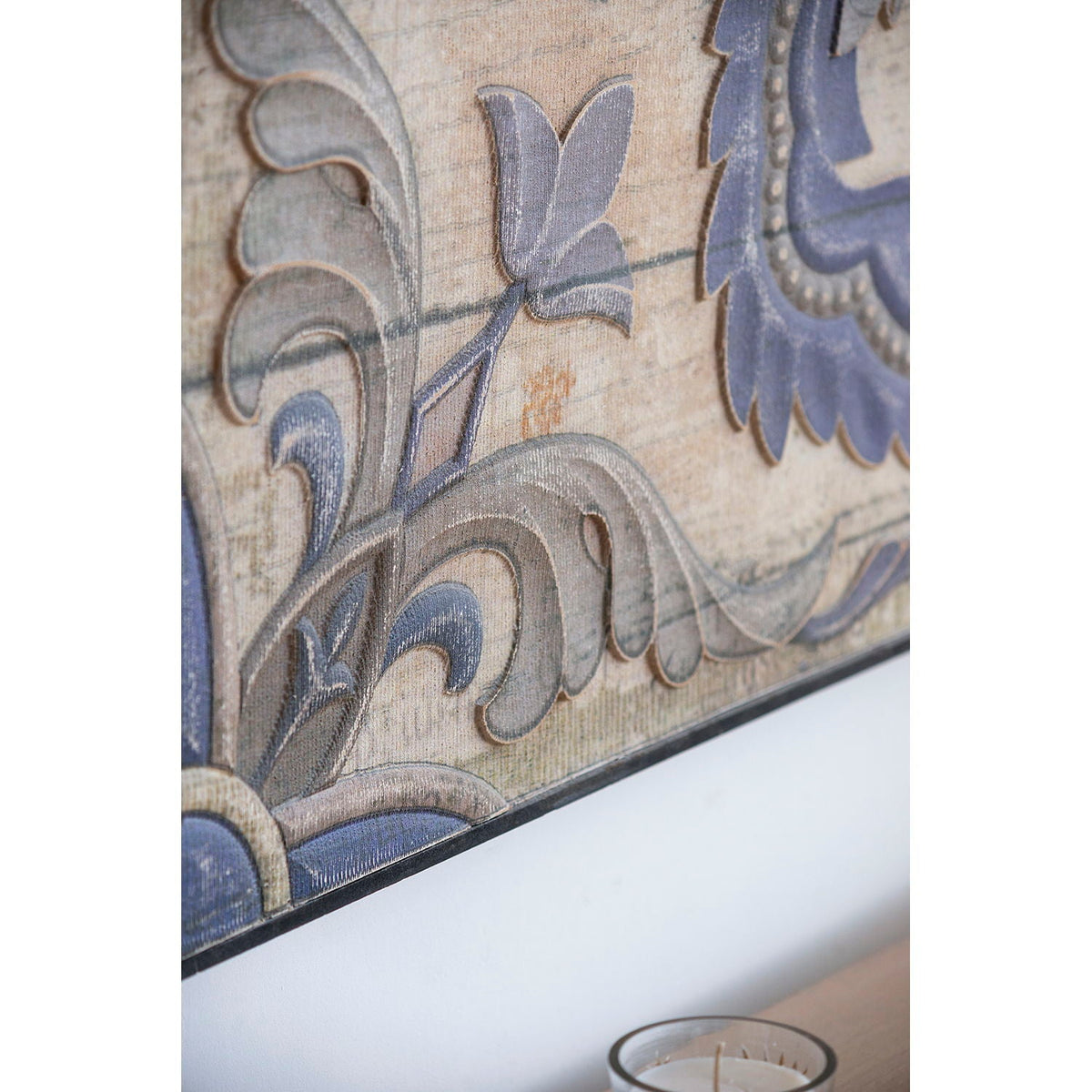 Large Multicolor Square Wall Decor Panel with Refined Pattern - 48"
