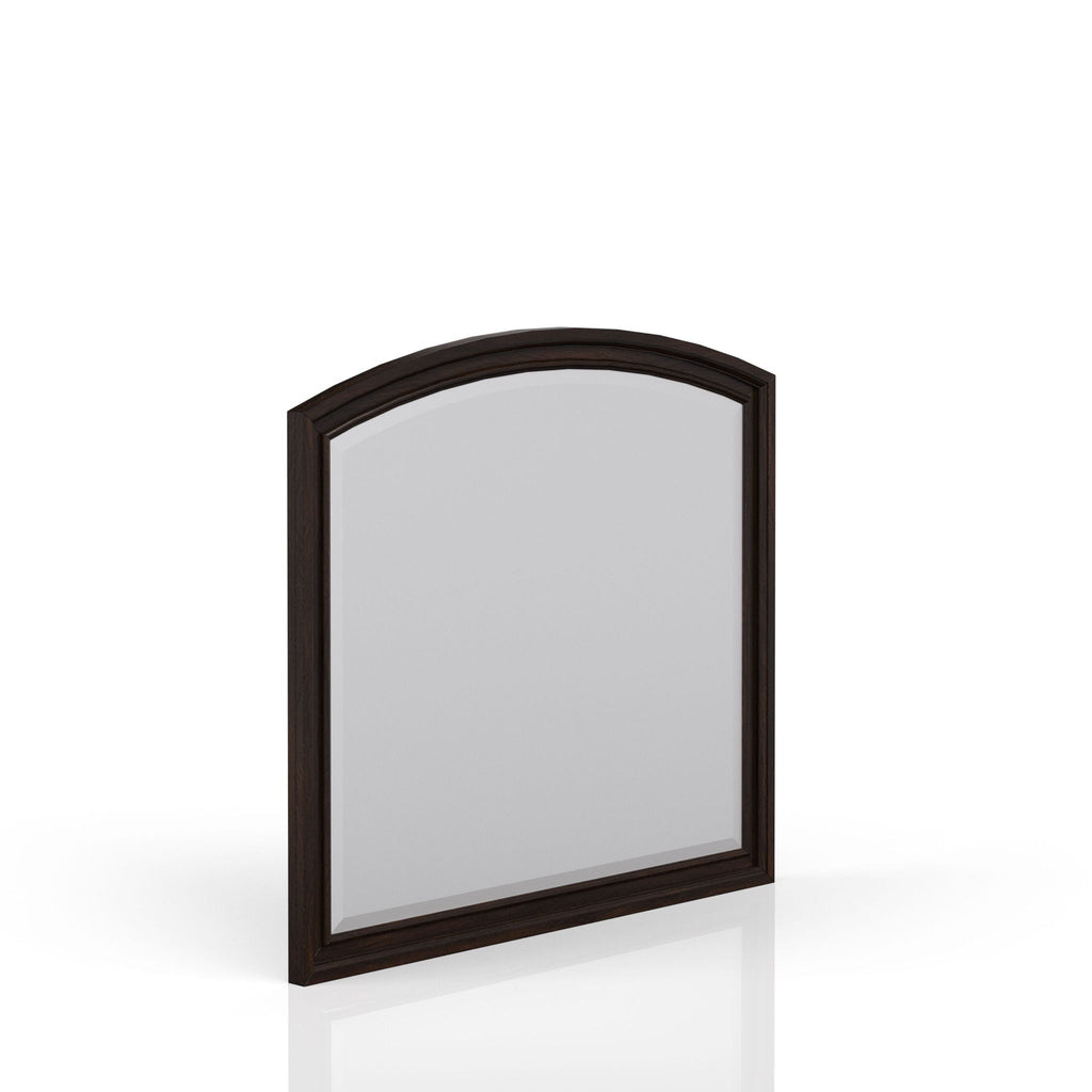 Elegant Design Mirror with Expansive View - Dark Cherry