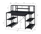 Amiel All Purpose Writing Desk with Storage - Black, Dark Gray, or White