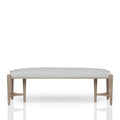 Sand Upholstered Bench with Nailhead Trim - 59.25" W
