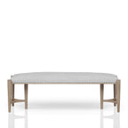 Sand Upholstered Bench with Nailhead Trim - 59.25" W