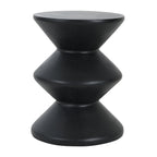 Modern Concrete Side Table with Matte Black Finish - Outdoor & Indoor