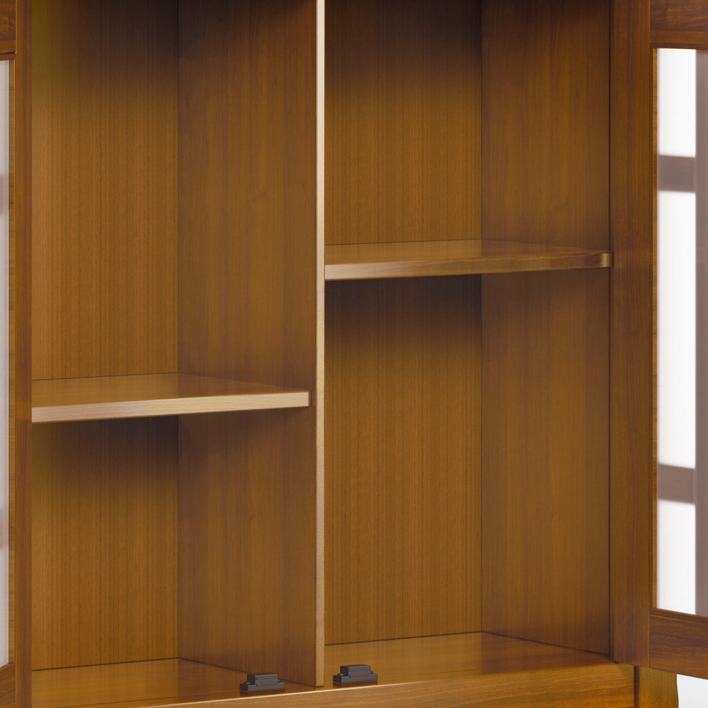 Storage Media Cabinet with Adjustable Shelves - Dark Brown, Light Brown, Dark Gray