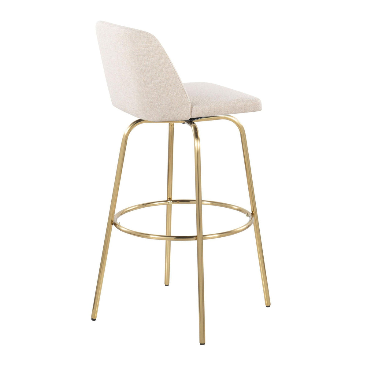 Contemporary Swivel Barstool Set with Round Footrest - Multiple Colors