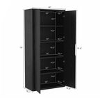 Rivington Bookcase Cabinet with Adjustable Shelves - Black, Dark Brown, or Light Brown