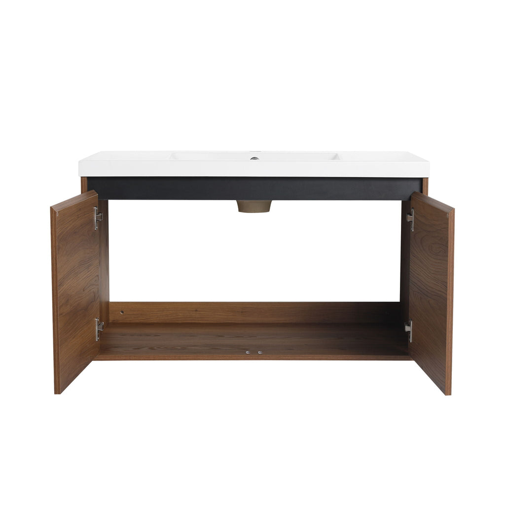 Bathroom Vanity Set with Resin Countertop Sink - Dark Brown