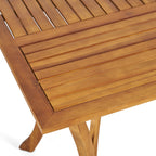 Acacia Wood Outdoor Dining Set with Cushions - 7 Piece Patio Set, Cream