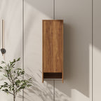 12 Inch Wall Mounted Side Cabinet with Soft Closing Door - Brown Ebony