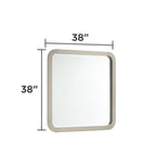 Beige Rectangular Mirror with Rounded Corners - Modern Minimalist