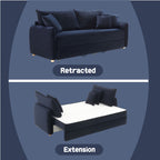 Irina Pull-Out Sleeper Sofa with Storage and Removable Cushions - Dark Gray or Blue
