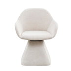 180° Rotating Accent Chair with Swivel and Barrel Back - Beige