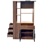 Tall Storage Cabinet with Glass Doors and Drawers - Walnut