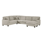 U-Shaped Upholstered Sectional Sofa with Movable Ottoman