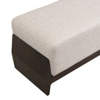 Rubber Solid Wood Bench with Thick Soft Cushions
