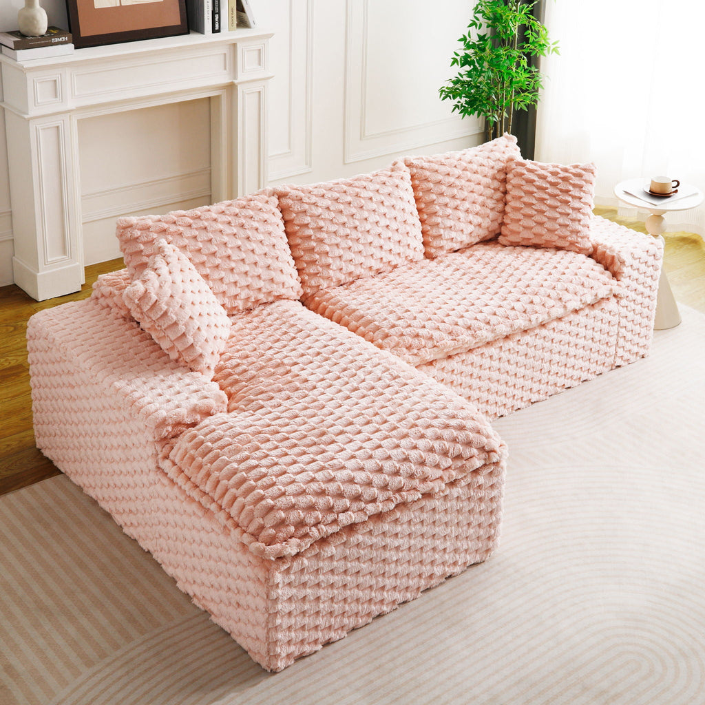 Convertible Modular Sectional Sofa with Twin Seat and Chaise - Multiple Colors