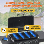 4 Burner Propane Gas BBQ Grill with Side Burner - Black