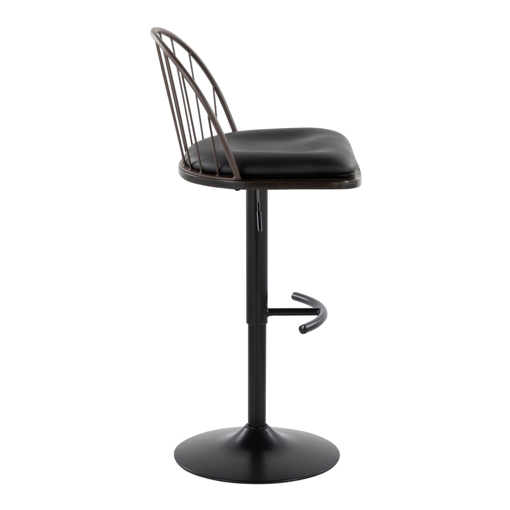 Farmhouse Adjustable Height Barstool Set with Swivel - Bronze or Black