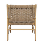 Acacia Wood Patio Club Chair with Wicker - Light Brown or Light Grey